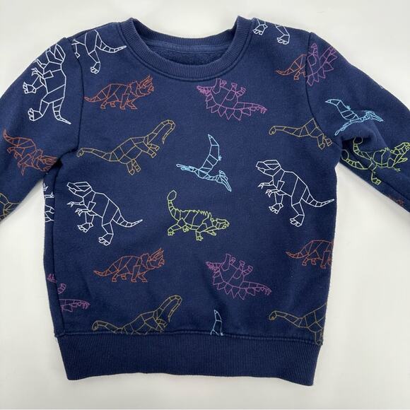 Cat & Jack dinosaur pullover sweatshirt in navy Size 3T - Picture 1 of 5
